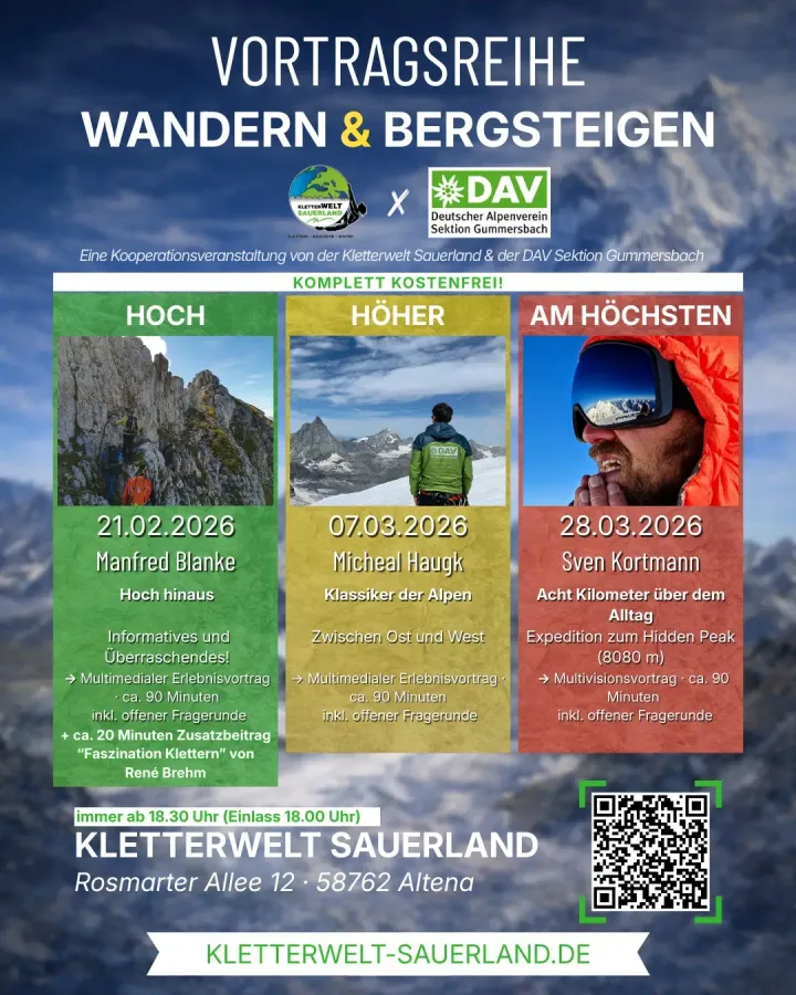 Filmvorträge in der Kletterwelt Sauerland